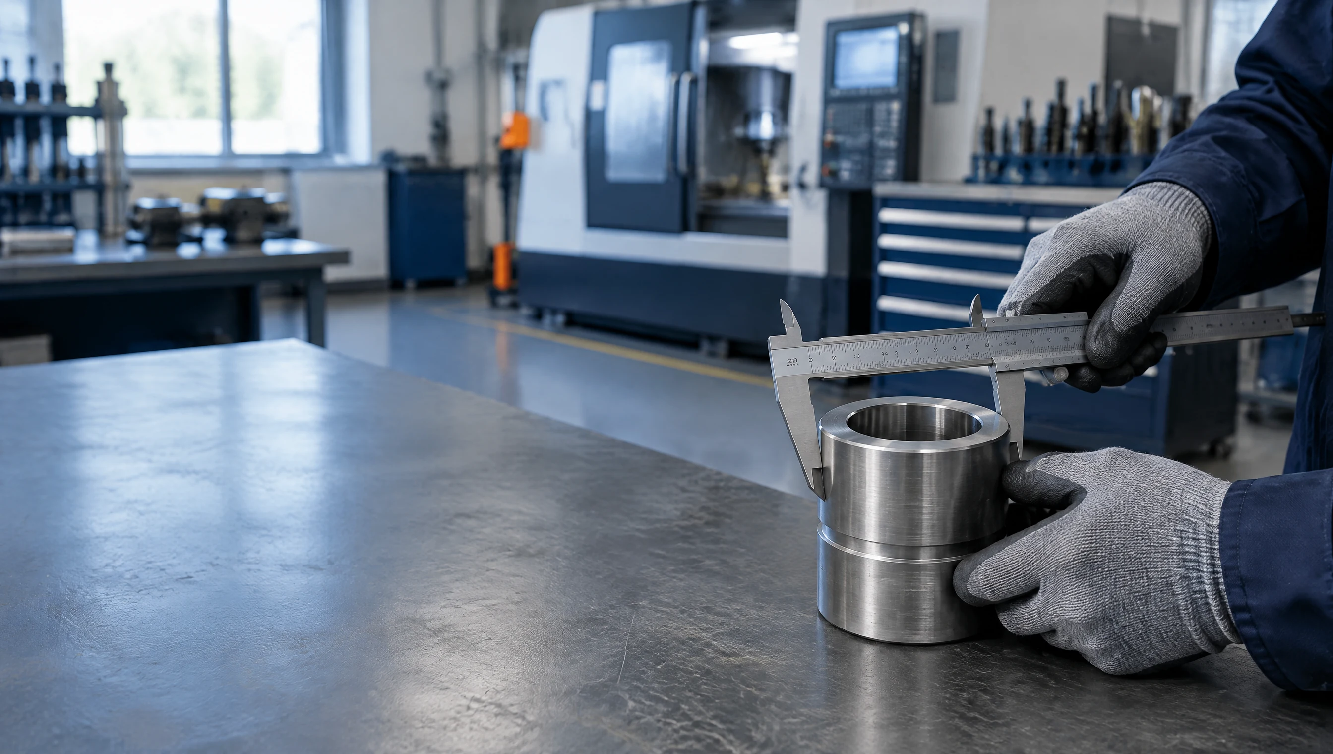 Dimensional inspection of a machined drilling component