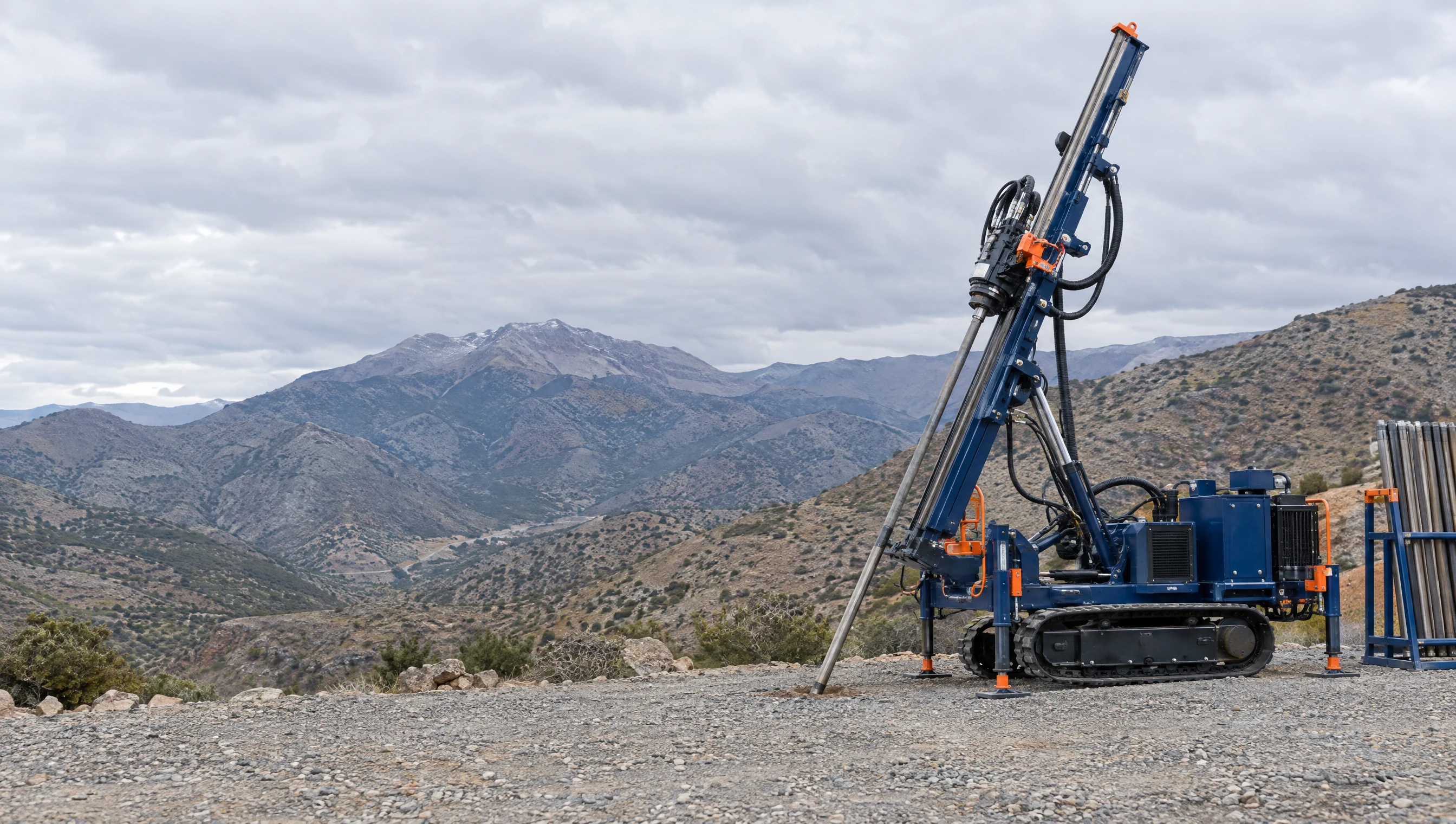 Wireline surface core drilling rig at a mineral exploration site